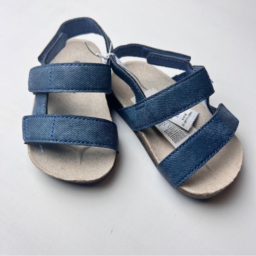 Old Navy Baby Girl Chambray Denim Double Secure Strap Sandals Sz 6-12 M